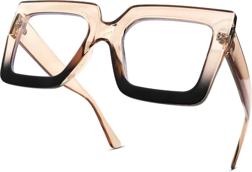 Miniatura 28 de Pro Acme Gafas de bloqueo de luz azul, marcos cuadrados grandes, anteojos falsos para mujer