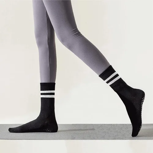Miniatura 5 de JCZANXI Calcetines de yoga con empuñaduras para mujer, calcetines de agarre antideslizante para yoga, pilates, barra, baile, ballet, entrenamientos