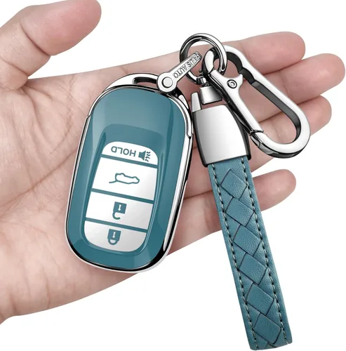 Miniatura 8 de Funda para llavero Honda con llavero de cuero TPU suave, protección completa, para 2022, 2023, 2024, 2025, Civic Accord HR-V Pilot CR-V, carcasa