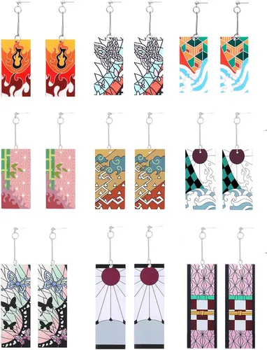 Tanjiro - Pendientes colgantes para mujer, anime cosplay para hombres, Kimetsu No Yaiba, anime cosplay, regalo de Navidad para niñas, Acrílico, otro
