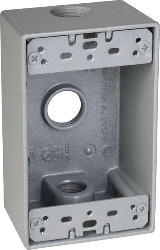 Miniatura 8 de TayMac SB3100S Caja resistente a la intemperie, 1 banda, (3) salidas de 1 pulgada, gris