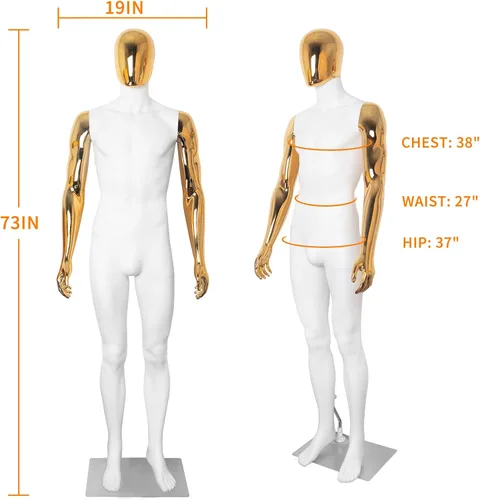Miniatura 4 de Maniquí femenino Forma de vestido blanco Cuerpo completo Maniquí Cuerpo 70 pulgadas Maniquines ajustables Modelo de vestido de plástico Maniquines