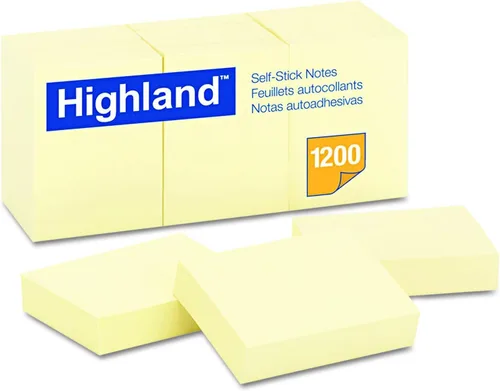 Miniatura 2 de Highland 6539YW - Notas autoadhesivas, 1 1/2 x 2, color amarillo, 100 hojas (paquete de 36)