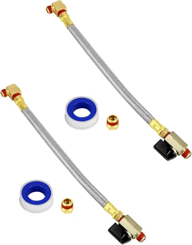 Miniatura 7 de QWORK Kit de Ensamblaje de Válvula de Drenaje de Tanque Extendido para Compresor de Aire, Incluye Manguera de Drenaje de Tanque de Compresor de Aire