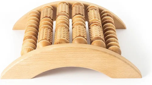 Miniatura 2 de Tuuli Accesorios - Masajeador de pies de madera, rodillo muscular ranurado, ayuda a aliviar la tensión muscular y mejorar la circulación sanguínea