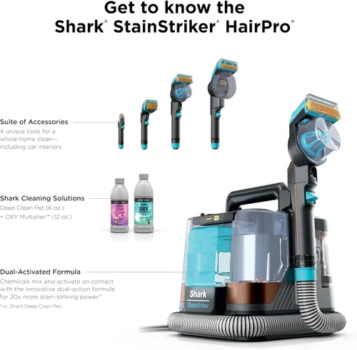 Miniatura 13 de Shark StainStriker HairPro Limpiador portátil de alfombras, tapicería y alfombras 4 herramientas Autolimpieza Perfecto para mascotas