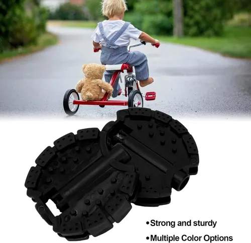 Miniatura 3 de Alomejor Pedales de bicicleta para niños, pedales de triciclo para niños, cochecito de bebé, rueda delantera, accesorios de pedal (negro)