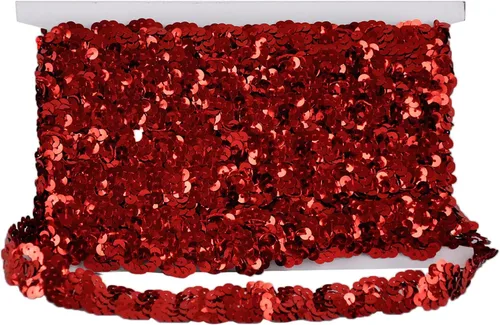 Miniatura 3 de Belagio Enterprises Sequin Trim de poliéster no elástico de 1 pulgada (rollo de 10 yardas) BQ-301-22 rojo Rojo - 22