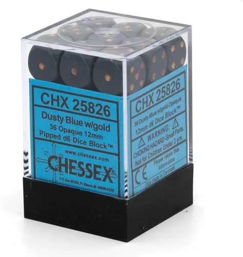 Miniatura 4 de DND - Juego de dados Chessex D&D de 0.472 in, juego de dados poliédricos de plástico opacos color azul polvoriento y cobre, dados de mazmorras