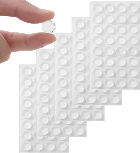 Miniatura 10 de Furnigear Parachoques para gabinete autoadhesivos de hule transparente suave - Parachoques para puerta de gabinete con puntos, topes de gabinete