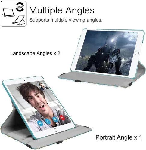 Miniatura 4 de Funda giratoria para iPad de 9ª generación 2021 / iPad de 8ª generación 2020 / iPad de 7ª generación 10.2" 2019, funda tipo folio con soporte Rojo 01