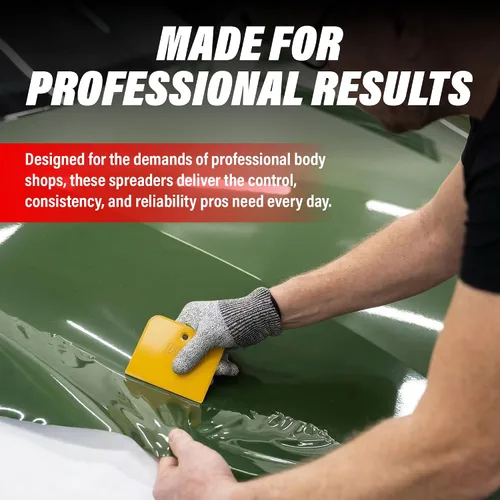 Miniatura 8 de LAUCO Esparcidores de relleno corporal (100 piezas) – Esparcidor de plástico reutilizable amarillo para rellenos automotrices, masillas, esmaltes