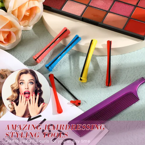 Miniatura 5 de 48 piezas de varillas para el cabello permanente, varillas cortas de onda fría de plástico, planchas para rizar el cabello, rodillos para rizar