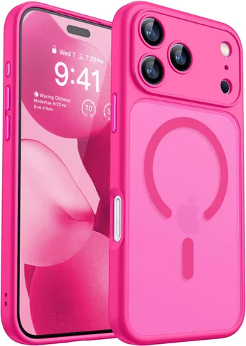 Miniatura 127 de CANSHN Funda magnética compatible con iPhone 17 Pro, mejorada [protección completa de la cámara] [compatible con Magsafe] [mate translúcido] funda