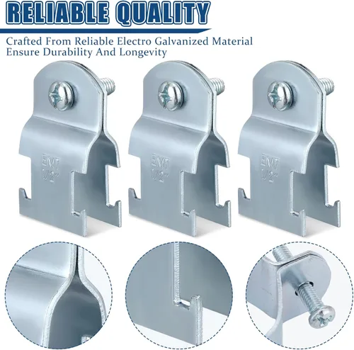 Miniatura 4 de Landhoow Emt Pipe - Abrazaderas universales de puntal para canal, accesorio de conducto electro galvanizado con perno y tuerca, herramienta