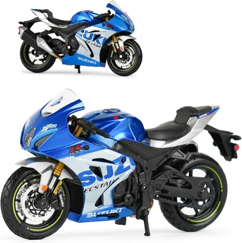 HTLNUZD Modelo de aleación de motocicletas de carreras 1/18 para Suzuki GSX-R1000 R Vehículos de fundición estática, regalo de exhibición