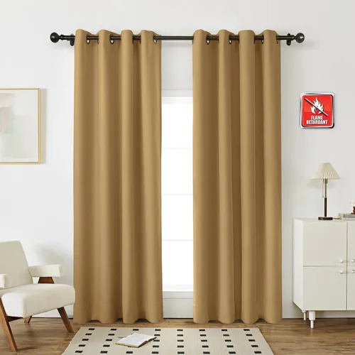 Miniatura 16 de Fcosie Cortinas opacas ignífugas para oscurecer la habitación, 72 pulgadas de ancho por 102 pulgadas de largo, cortina opaca resistente al fuego