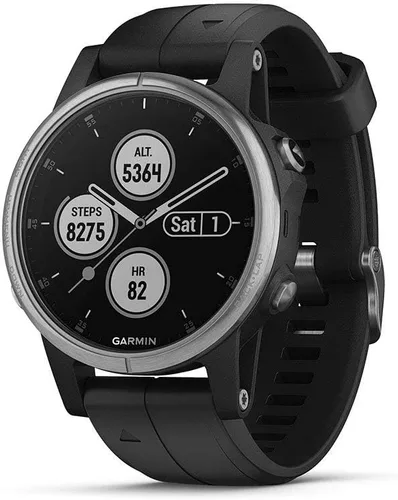 Garmin fēnix 5 Plus, reloj inteligente con GPS multideporte premium, cuenta con mapas topográficos de color, monitoreo de frecuencia cardíaca,