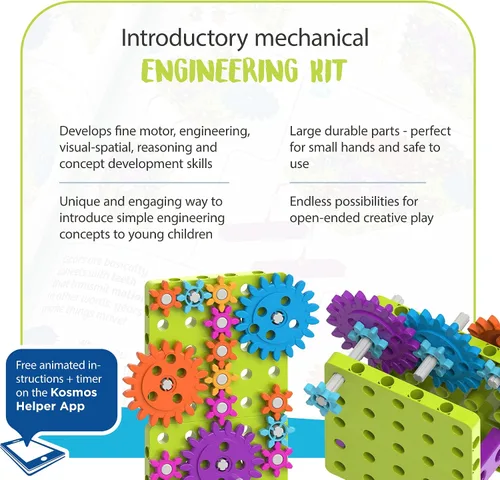 Miniatura 3 de Thames & Kosmos Kids First: Kit de experimento STEM de introducción a engranajes para mayores de 3 años Construye 4 modelos, aprende sobre