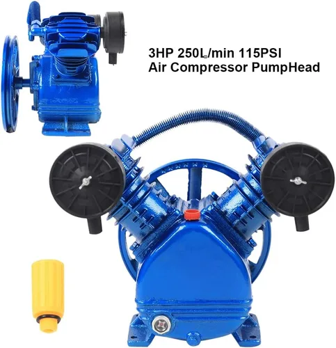 Miniatura 7 de Cabezal de bomba de compresor de aire Doble etapa V-0.25/8,3HP 115PSI V-tipo 2-Cilindro Bomba del compresor de aire Cabeza 2.2KW (V-0.25/8)