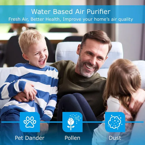 Miniatura 7 de Sirena Twister Purificador de Aire (Azul) - Lavador de Aire con Filtro de Agua Para Hogar y Oficina - Difusor de Aroma de Aceite Esencial Con Luz