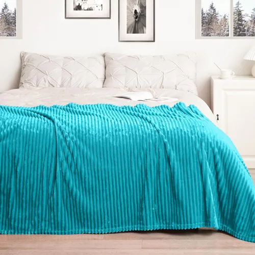 Miniatura 88 de Vessia - Manta de forro polar de franela (50x70 pulgadas), manta 3D de jacquard negra, esponjosa y cálida para sofá, sillón, cama, silla, 300GSM