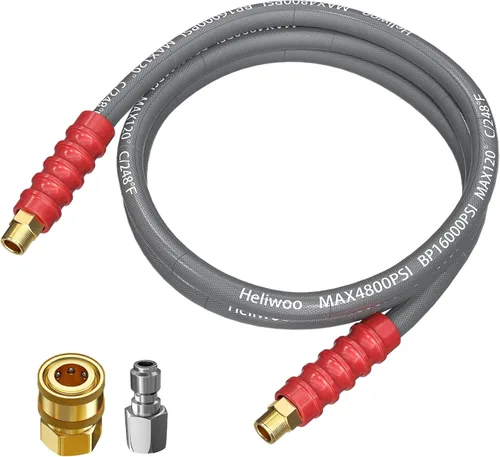 Miniatura 10 de Manguera de látigo para lavadora a presión, 4 pies, conector de carrete de manguera de 3/8 pulgadas con juego de adaptador de conexión rápida de 3/8