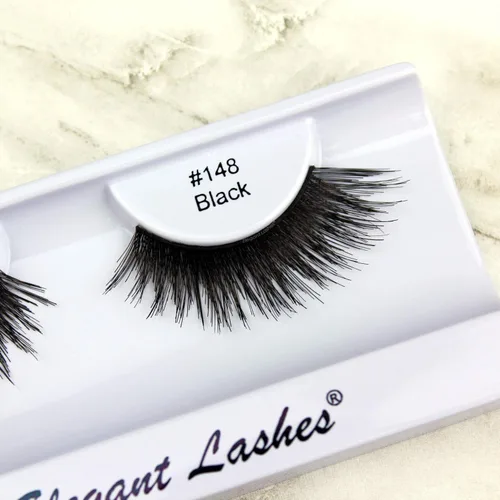 Elegant Lashes #148 Pestañas postizas negras gruesas de doble capa entrecruzadas (cabello humano 100% natural)