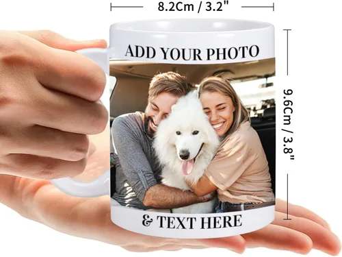 Miniatura 4 de Taza personalizada, tazas de café personalizadas con imagen y texto, taza de cerámica de 11 onzas, regalos personalizados para mamá papá, regalo