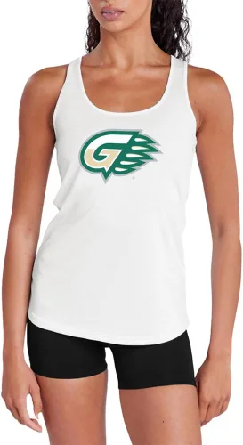 Miniatura 464 de Camiseta deportiva sin mangas oficial de NCAA Collegiate para mujer, con espalda cruzada, colección con logotipo primario