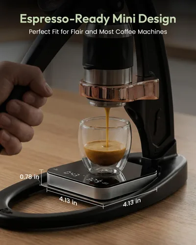 Miniatura 3 de Báscula de café mini Maestri House con temporizador, báscula de espresso recargable USB-C, báscula precisa de 2kg/0.1g para espresso y café por