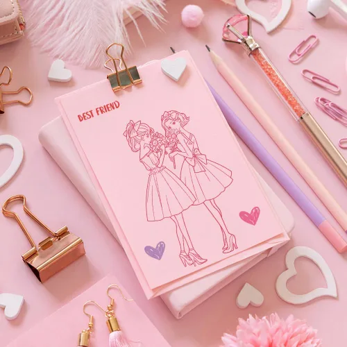 Miniatura 5 de INFUNLY Sellos y Troqueles de Mejores Amigas para Hacer Tarjetas Sentimiento Sellos Transparentes DIY Troqueles de Metal Hermosas Amigas Sello