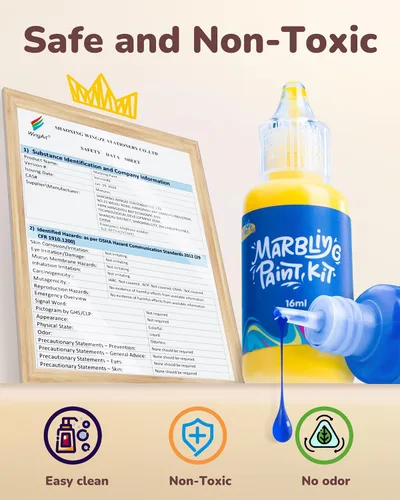 Miniatura 4 de JUPITEARTH Kit de pintura de mármol de agua de 52 piezas, artes y manualidades para niñas y niños, suministros de arte para niños de 3 a 5 años, 4 a