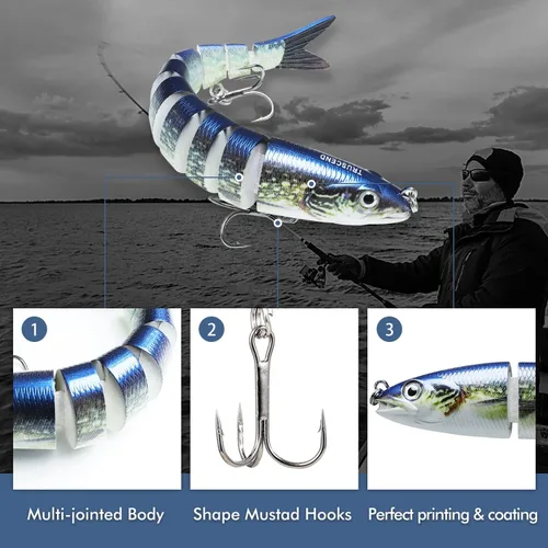 Miniatura 3 de TRUSCEND Swimmax - Señuelos de pesca realistas para agua salada y agua dulce, para trucha lucioperca, lucio, salmón azul, cebo, pesca de lubina