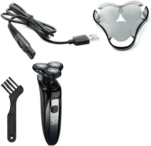 Miniatura 5 de Afeitadoras eléctricas para hombres, pantalla LCD, impermeable, afeitadora eléctrica para hombres, barba seca y húmeda, afeitadora facial recargable