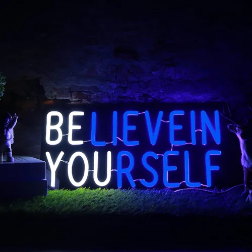 Miniatura 6 de Letrero de neón Believe in Yourself alimentado por USB para decoración de habitación, letrero de luz de neón LED regulable para dormitorio de niños