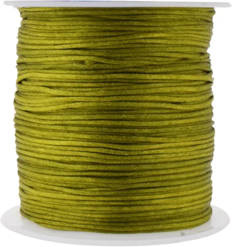 Miniatura 14 de Mandala Crafts Cordón de Satén de Nailon 2mm Cordón Rattail Champagne - 100 Yardas Cordón de Nailon Chino para Nudos Cordón de Seda Cola de Rata