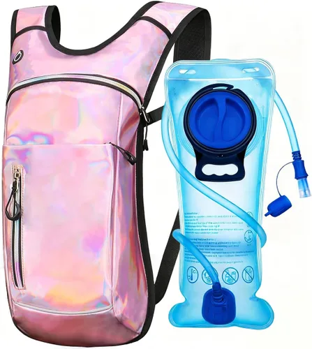 Miniatura 10 de Mochila de hidratación, mochila de agua con cámara de 2L, mochila de hidratación para raves, esencial para festivales, senderismo, ciclismo