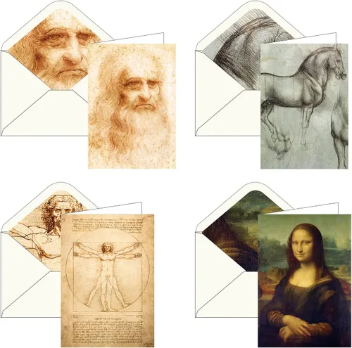 Miniatura 16 de RainCaper Fine Art - Tarjetas de felicitación de papel de 5 x 7 pulgadas con sobres decorativos, caja de regalo, juego de 16 cartulina de 300 GSM