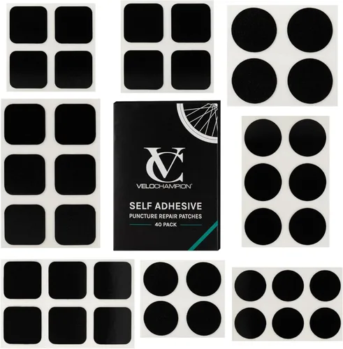 Miniatura 11 de VeloChampion Puncture Repair Kit Self-Adhesive Bike Tyre Patches for Road, MTB, BMX, Ebike Travel Size Bicycle Puncture Repair Kit 6, 10 or 40