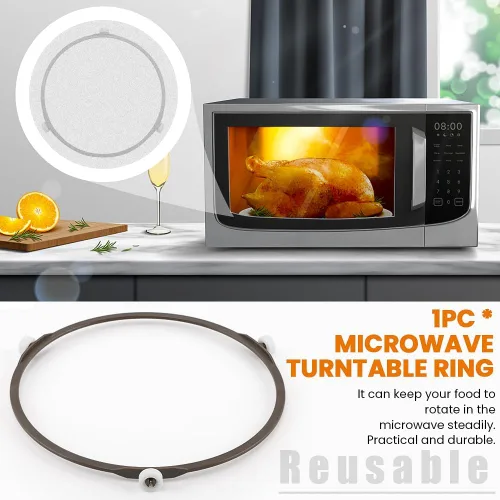 Miniatura 6 de Anillo giratorio de microondas, accesorios para microondas, bandeja para horno de microondas, anillo de soporte giratorio de soporte de rodillo