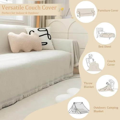 Miniatura 5 de Funda de sofá de felpilla de 91 x 118 pulgadas, extra ancha, resistente al agua, para sofá modular de 2 a 3 cojines, funda de sofá modular