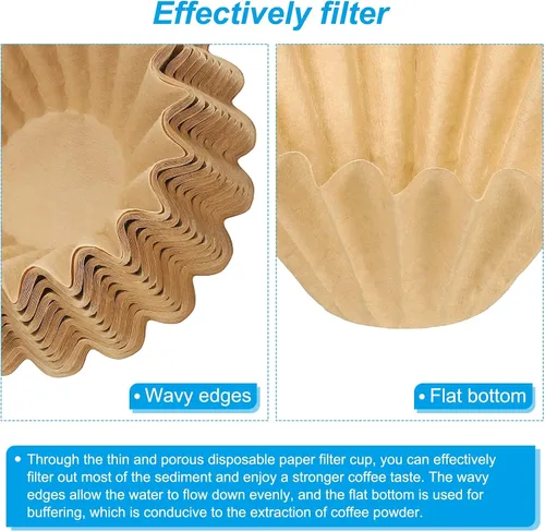 Miniatura 4 de PATIKIL Filtros de café para cesta de 1 a 2 tazas, filtro de papel marrón de 6.1 x 1.8 pulgadas, cafeteras de goteo desechables para cafetería