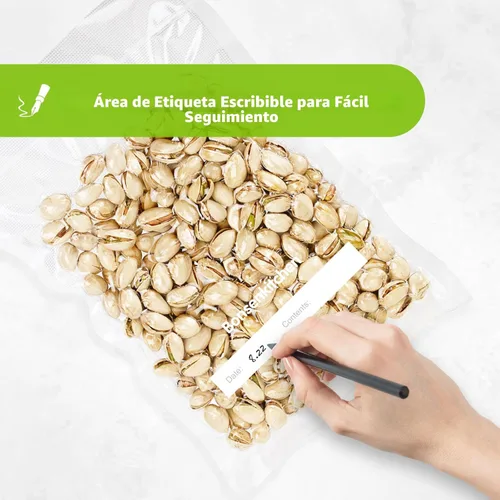 Miniatura 4 de Bonsenkitchen Bolsas selladoras de alimentos al vacío precortadas de 100 pintas, 6 x 10 pulgadas, sin BPA, bolsa selladora al vacío de alimentos