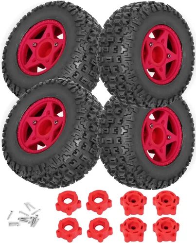 Ruedas y neumáticos hexagonales RC de 0.472 in/0.551 in para camión escala 1/10, neumáticos de camión RC para 1/10 Slash 2WD 4 × 4 Senton Axia1 L0SI