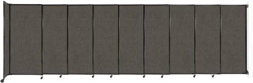 Miniatura 39 de Divisor de habitación de pared recta deslizante montado en la pared Anchos ajustables Ruedas de bloqueo Separador de habitación Paneles