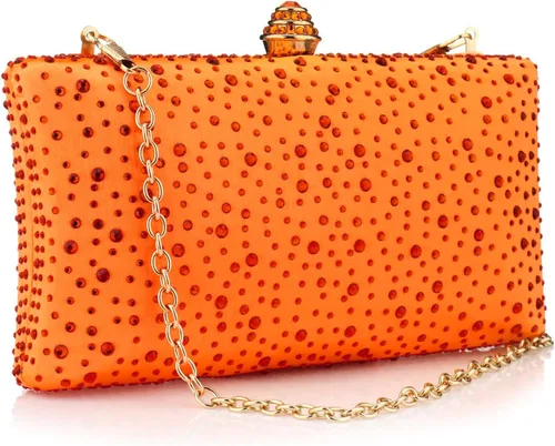 jessie Bolso de mano con cuentas para mujer, bolso de noche con diamantes de imitación para boda, cóctel, fiesta de graduación