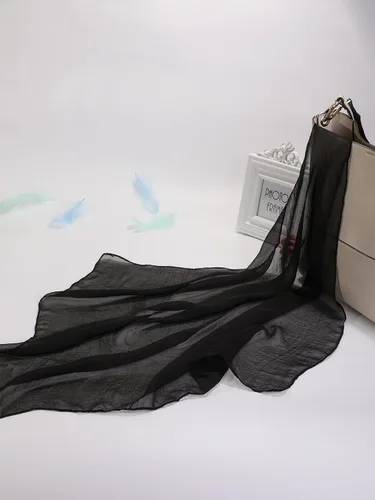 Miniatura 46 de SATINIOR Bufanda de gasa para mujer, pañuelo cuadrado, ligero, cinta de satén, bufanda de cuello retro