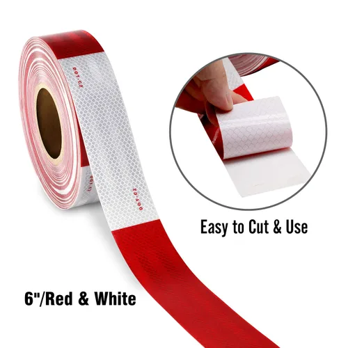 Miniatura 3 de SEVEN SPARTA DOT-C2 Cinta de Seguridad Reflectante 2 Pulgadas x 200 Pies Roja/Blanca Cinta de Conspicuidad para Vehículos, Remolques, Barcos, blanco