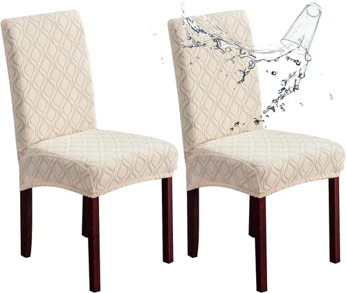 Miniatura 11 de Genina Fundas impermeables para sillas de comedor, fundas elásticas de jacquard para sillas de comedor, extraíbles y lavables, protector de silla